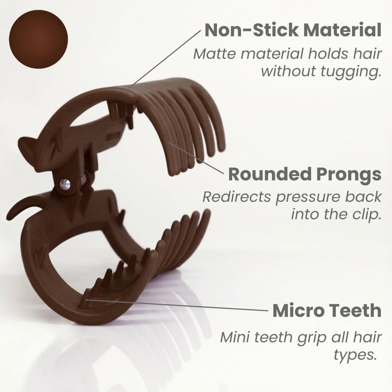 Mello The Original Hair Claw Clip Squishy Claw Clip Made in Korea Patent Pending 30021976 (Dark Brown, Medium) - Image 3